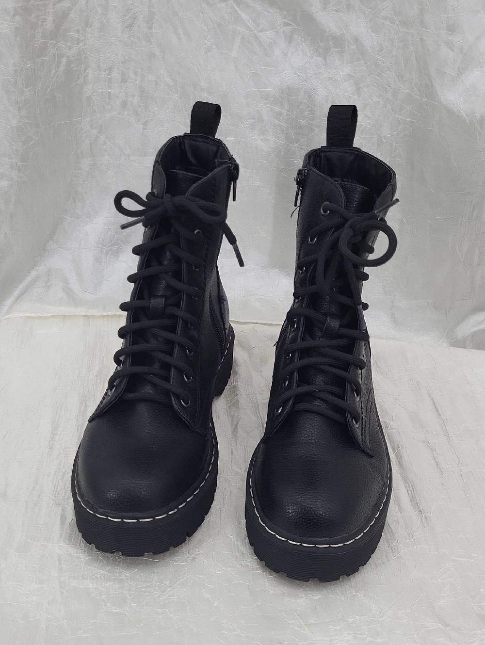 Unionbay Combat Boots Women's Black Lace-Up Combat Boots